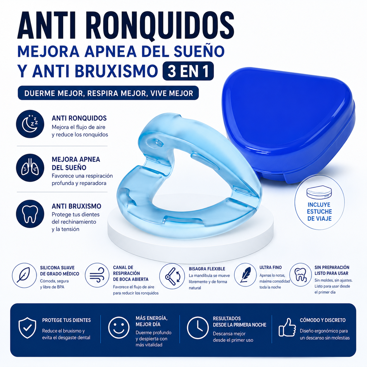 Férula bucal antironquídos