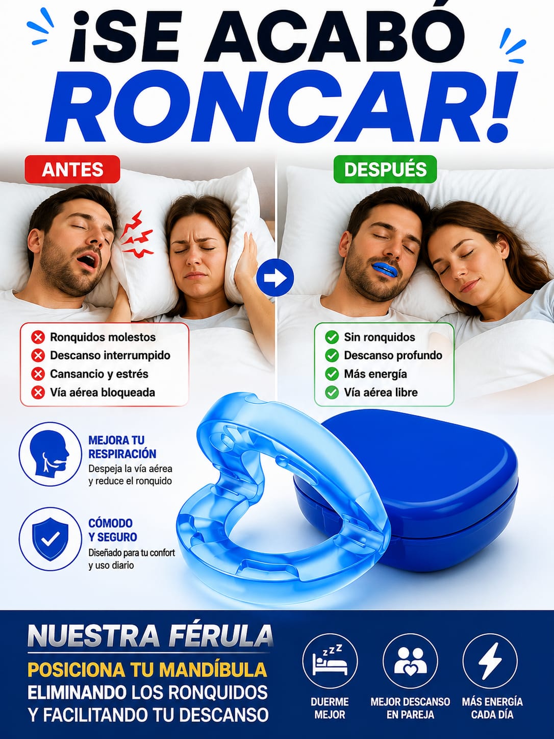 Férula bucal antironquídos